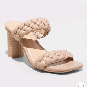 NWT braided double strap sandal